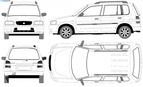 1999 Mazda Demio Microvan blueprint