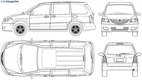 2005 Mazda MPV Minivan blueprint