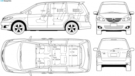 2006 Mazda MPV Minivan blueprint