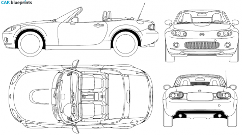 2005 Mazda MX 5 Miata Cabriolet blueprint