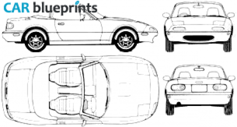 1990 Mazda MX-5 S1 Cabriolet blueprint