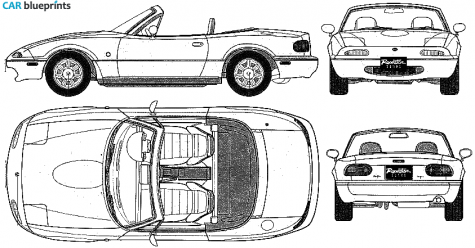 1995 Mazda MX 5 Miata Cabriolet blueprint