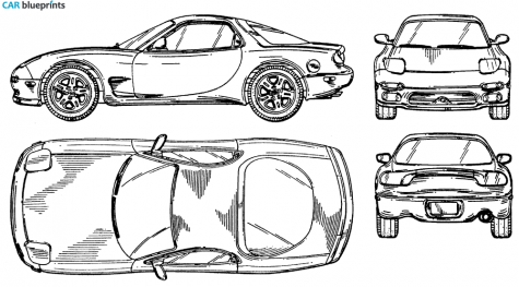 Mazda RX 7 Coupe blueprint