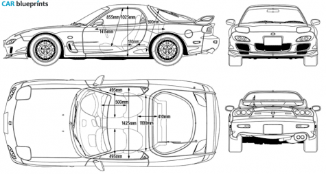 2003 Mazda RX-7 FD Coupe blueprint
