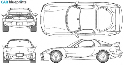 1999 Mazda RX 7 FD Coupe blueprint