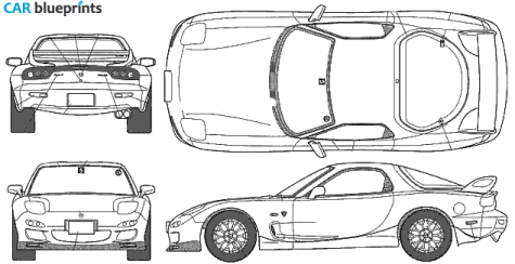 1999 Mazda RX 7 FD3S Spirit Typo Coupe blueprint