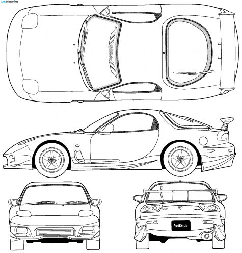 1999 Mazda RX 7 FD3S Velside Combat Coupe blueprint