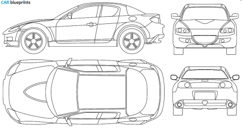 2004 Mazda RX 8 Sedan blueprint
