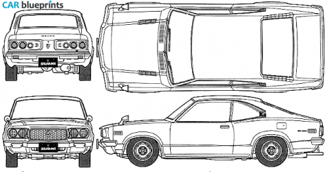 1972 Mazda Savanna GT RX 3 Sedan blueprint