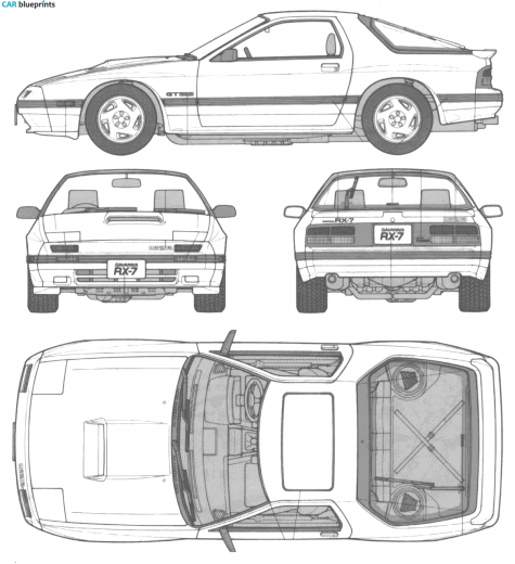 1989 Mazda Savanna RX 7 Coupe blueprint