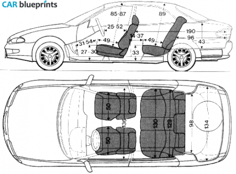 1992 Mazda Xedos 6 Sedan blueprint