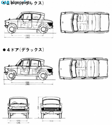 1962 Mazda Carol/P360 Sedan blueprint