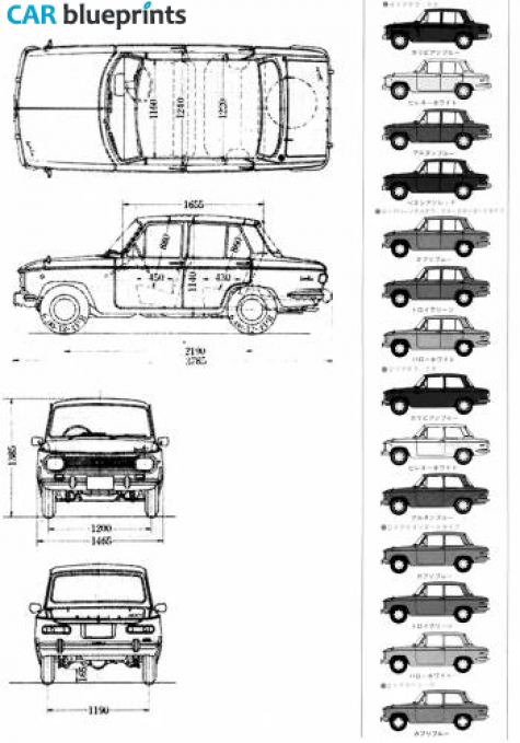 1963 Mazda Familia/1000 Sedan blueprint