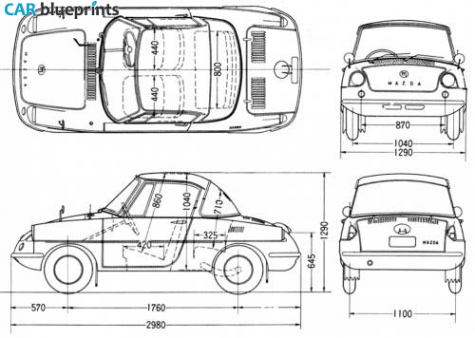 1960 Mazda R360 Cabriolet blueprint