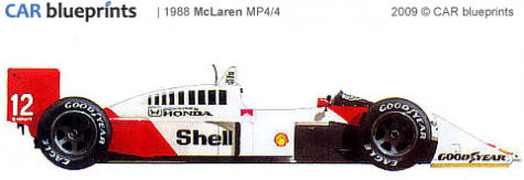 1988 McLaren MP4/4 F1 OW blueprint