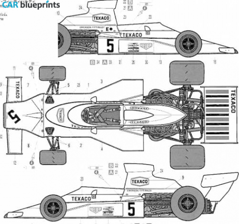 1974 McLaren M23 F1 GP OW blueprint