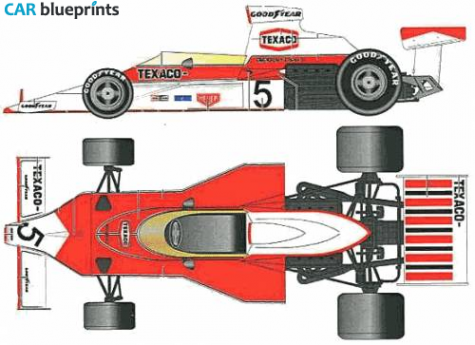 1974 McLaren M23 F1 GP OW blueprint