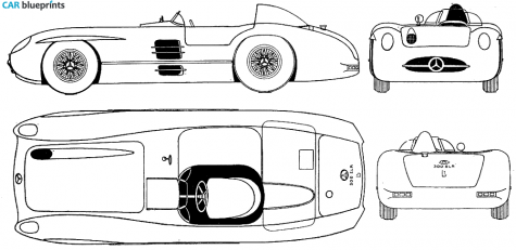 1952 Mercedes-Benz SLR300 Coupe blueprint