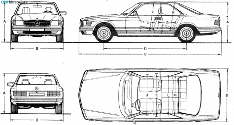 1981 Mercedes-Benz W126 380-500 SEC Coupe blueprint