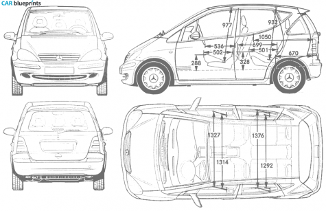 2004 Mercedes-Benz A-Class W169 Hatchback blueprint