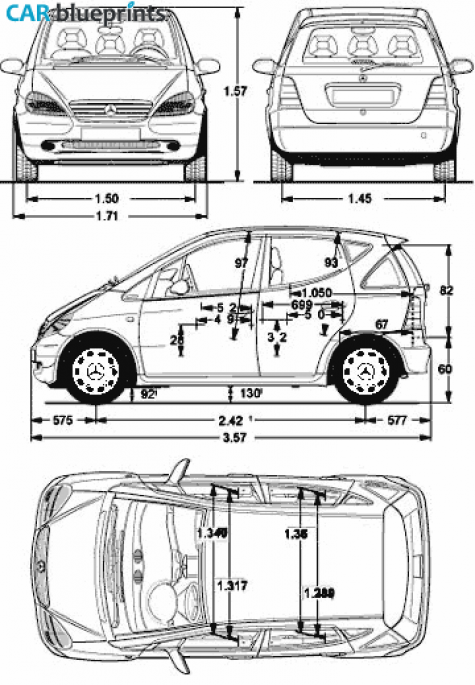 2004 Mercedes-Benz A-Class W169 Hatchback blueprint