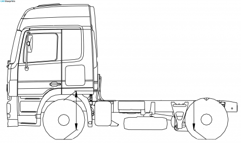 Mercedes-Benz Actros 18 IIS Lowliner Truck blueprint