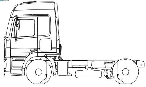 Mercedes-Benz Actros 18LS Truck blueprint