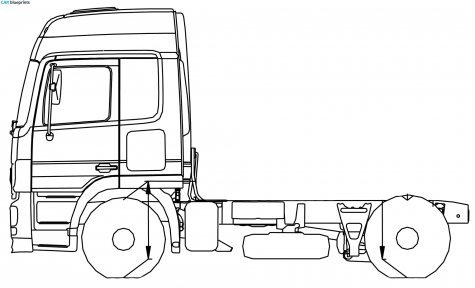 Mercedes-Benz Actros 18LS Truck blueprint