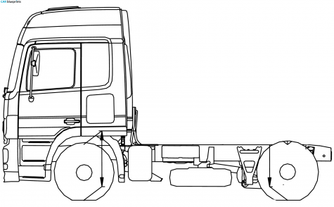 Mercedes-Benz Actros 18MLS Midliner Truck blueprint