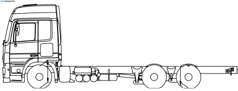 Mercedes-Benz Actros 6x2 Lowliner Sedan blueprint