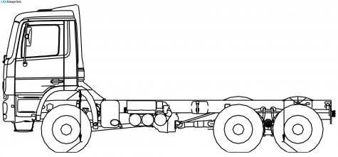 Mercedes-Benz Actros 33AK 6x6 Truck blueprint