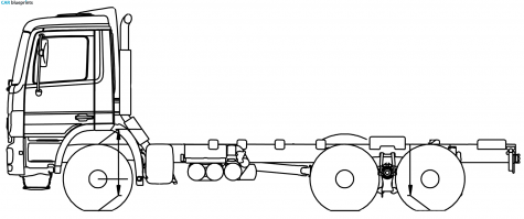 Mercedes-Benz Actros 33B 6x4 Truck blueprint