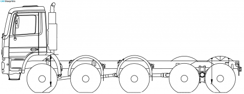 2007 Mercedes-Benz Actros 50AK 10x8 Truck blueprint