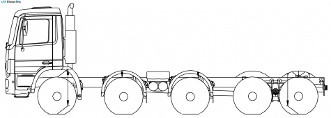 Mercedes-Benz Actros 50K 10x4 Truck blueprint