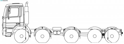 Mercedes-Benz Actros 50K 10x4 Truck blueprint