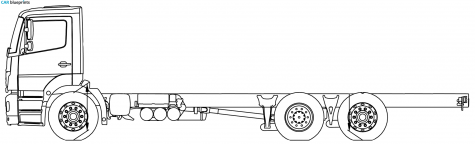 Mercedes-Benz Axor 25 Lena 6x2 Truck blueprint