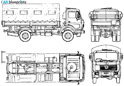 1978 Mercedes-Benz 1017A Truck blueprint