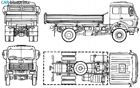 1976 Mercedes-Benz 1626AK Truck blueprint