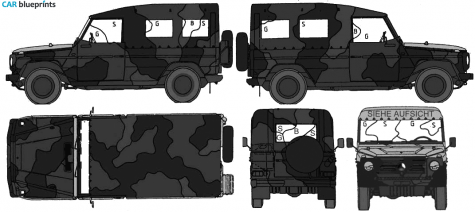 1979 Mercedes-Benz G-Class W460 250GD Wolf SUV blueprint