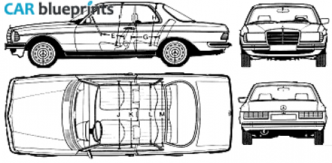 1977 Mercedes-Benz E-Class W123 280CE Coupe blueprint