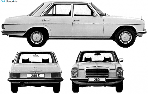 1974 Mercedes-Benz E-Class W114 280E Sedan blueprint