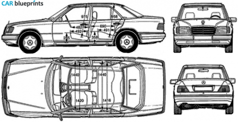 1986 Mercedes-Benz E-Class W124 280E Sedan blueprint