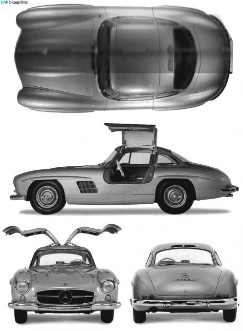 1955 Mercedes-Benz SL-class W194 300SL Coupe blueprint