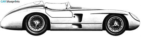 1955 Mercedes-Benz W196S 300SLR Mille Miglia Cabriolet blueprint