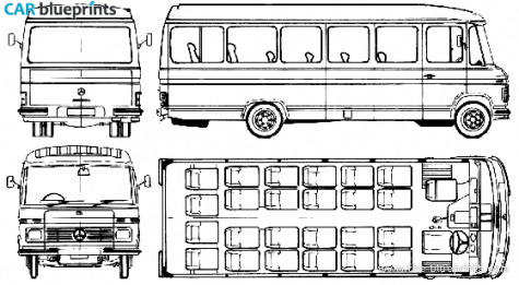 1979 Mercedes-Benz 309D Bus blueprint