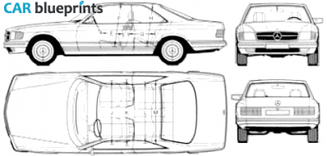 1986 Mercedes-Benz S-Class W126 500 SEC Coupe blueprint