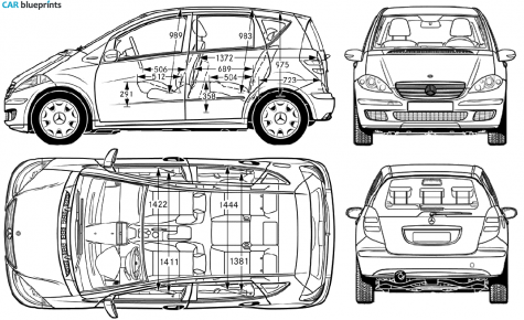 2006 Mercedes-Benz A-Class W169 Hatchback blueprint