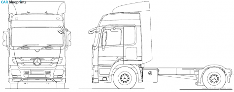 2010 Mercedes-Benz Actros 4x2 Tractor Truck blueprint