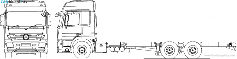 2010 Mercedes-Benz Actros 6x2 Rigid Truck blueprint