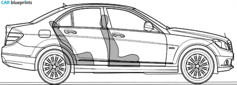 2008 Mercedes-Benz C-class W204 C220 CDi Sedan blueprint